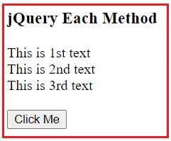 jquery each click.